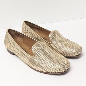 Walking Cradles Foster Flats, Gold Woven Leather, Women's 7 M